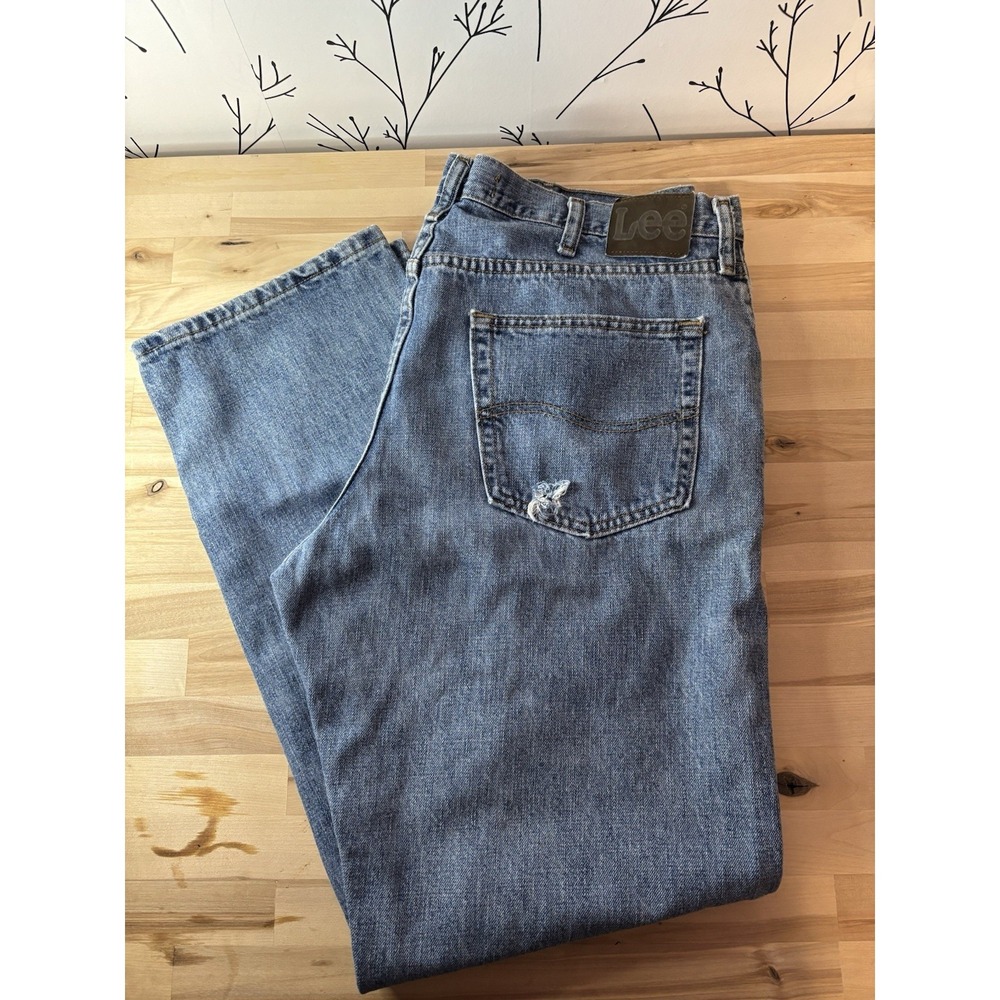 Lee 36x32 Regular Fit Blue Denim Jeans Straight Leg 100% Cotton